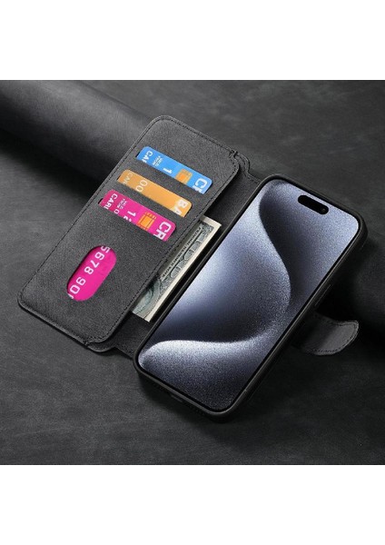 IPhone 15 Için Flip Case Pro Retro Kart Standı Cüzdan Mıknatıs Koruyucu (Yurt Dışından) indirimleri
