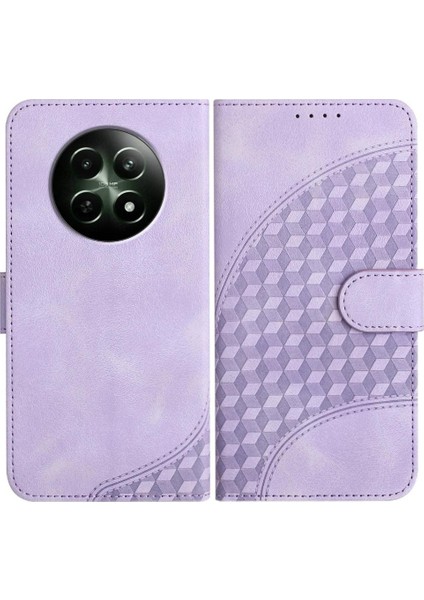 Realme 12 5g Flip Iş Pu Deri Flip Kapak Için Flip Case Geometrik (Yurt Dışından)