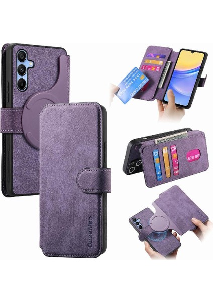 Samsung Galaxy A15 Kart Standı Mıknatıs Koruyucu Malzeme Için Flip Case (Yurt Dışından)