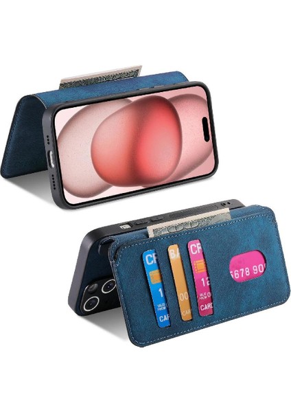 IPhone 15 Için Flip Case Cüzdan Retro Kart Standı Mıknatıs Koruyucu Malzeme (Yurt Dışından) fiyatları
