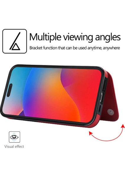 IPhone 15 Için Cüzdan Durumda Artı Kart Yuvaları Kickstand Çift Manyetik Toka (Yurt Dışından) indirimleri