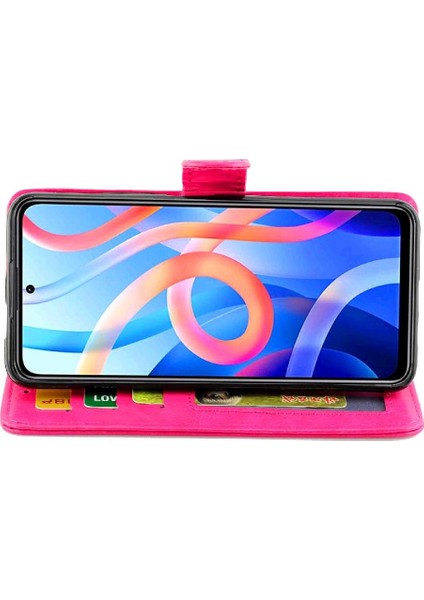 Xiaomi Poco M4 Pro Kickstand Darbeye Pu Deri Kart Için Flip Case (Yurt Dışından) modelleri