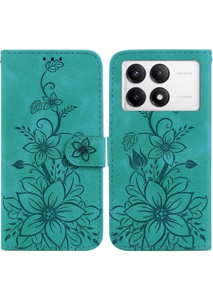 Xiaomi Poco F6 Pro Cüzdan Manyetik Kabartmalı Zambak Kart Tutucu Için Flip Case (Yurt Dışından)
