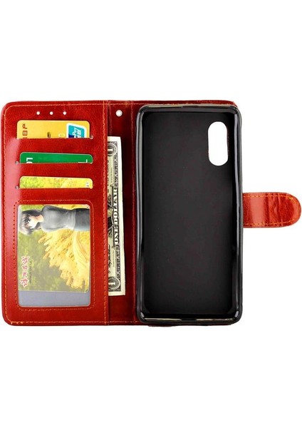 Samsung Galaxy Xcover Pro Kickstand Kart Tutucu Pu Deri Için Flip Case (Yurt Dışından)