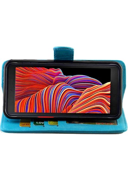 Samsung Galaxy Xcover 5 Kart Tutucu Manyetik Kapatma Pu Için Flip Case (Yurt Dışından)