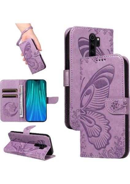 Kredi Kartı Yuvası ile Xiaomi Redmi Not 8 Pro Için Flip Case Kabartmalı Yüksek (Yurt Dışından)