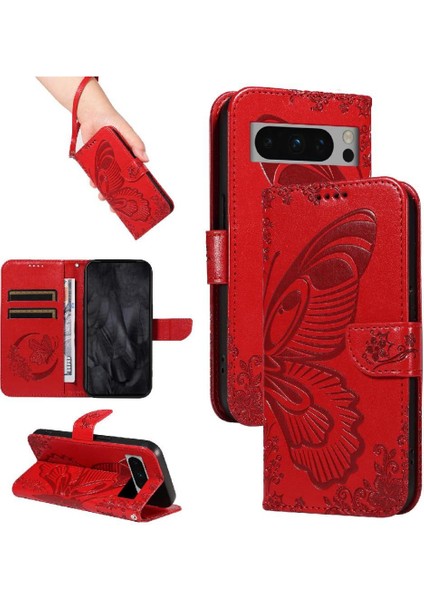 Kredi Kartı Yuvası Ayrılabilir El ile Google Pixel 8 Pro Için Flip Case (Yurt Dışından)