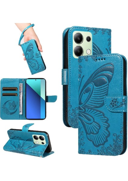 Xiaomi Redmi Not 13 Için Flip Case 4g Ayrılabilir El Kayışı Kabartmalı Yüksek (Yurt Dışından)
