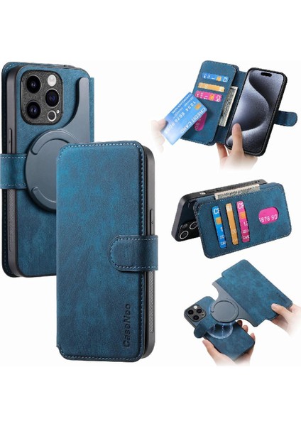 IPhone 15 Için Flip Case Pro Retro Kart Standı Cüzdan Mıknatıs Koruyucu (Yurt Dışından)