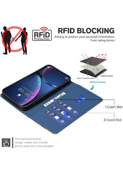 Xiaomi Redmi Not 11 Için Flip Case 4g Flip Folio Kickstand Rfıd Engelleme (Yurt Dışından)