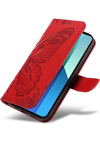 Xiaomi Redmi Not 13 Için Flip Case 4g Ayrılabilir El Kayışı Kabartmalı Yüksek (Yurt Dışından)