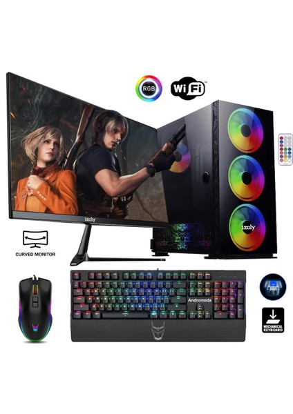 Elemental x I3-10100F 16GB 256GB M.2 Nvme Rtx 3060 12GB 24" Oyuncu Masaüstü Bilgisayarı