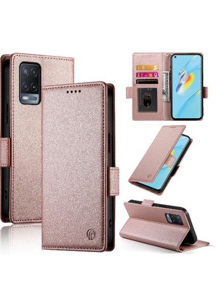 Oppo A54 Cüzdan Günlük Kullanım Için Flip Case Kartvizit Yuvaları Çevirin (Yurt Dışından)