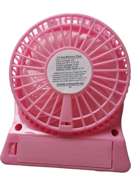 USB Şarjlı Masaüstü Fan 3 Kademeli Mini Şarjlı Fan Mobil Soğutucu Pembe fiyatları