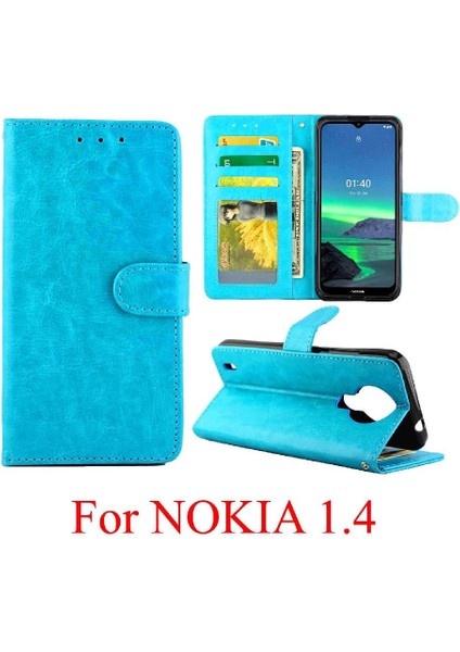 SZY Market Nokia 1.4 Kickstand Manyetik Kapatma Pu Deri Kart Tutucu Için Flip Case (Yurt Dışından)