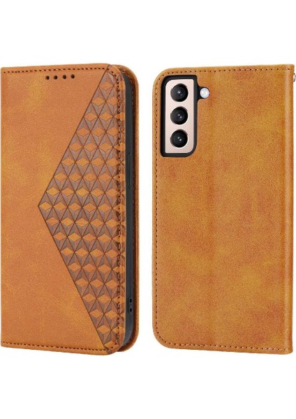 Samsung Galaxy S21 Fe Cüzdan Eşkenar Dörtgen Şekli Standı El Kayışı Için Flip Case (Yurt Dışından)