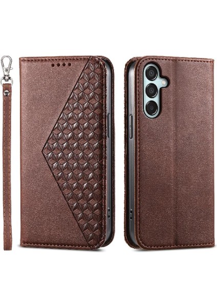 Samsung Galaxy Flip Eşkenar Dörtgen Şekli El Kayışı Cüzdan Günlük Kullanım Için Flip Case (Yurt Dışından)