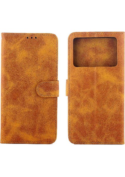 Xiaomi Poco X6 Pro Için Filp Durumda Tam Koruma Kartı Tutucu Kickstand Pu (Yurt Dışından)