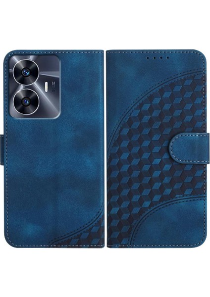 Realme C55 Manyetik Kart Tutucu Için Flip Case Pu Deri Kapak Çevirin (Yurt Dışından)