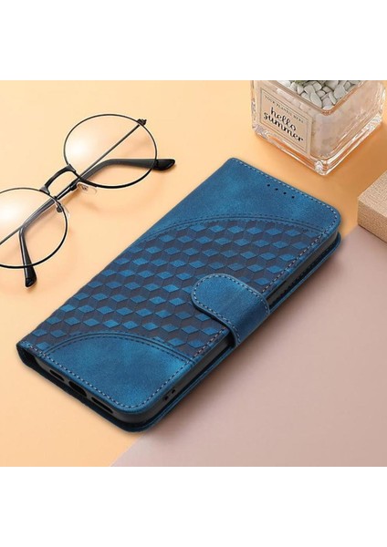 Realme C65 Flip Iş Geometrik Desen Pu Deri Flip Case (Yurt Dışından)