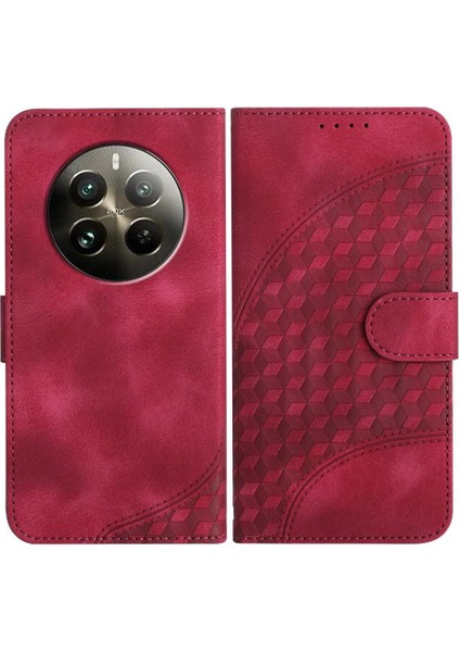 Realme 12 Artı Pu Deri Kapak Çevirin Manyetik Kart Tutucu (Yurt Dışından)