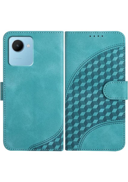 Realme C30 Manyetik Kart Tutucu Için Flip Case Darbeye Deri Kılıf Flip (Yurt Dışından)