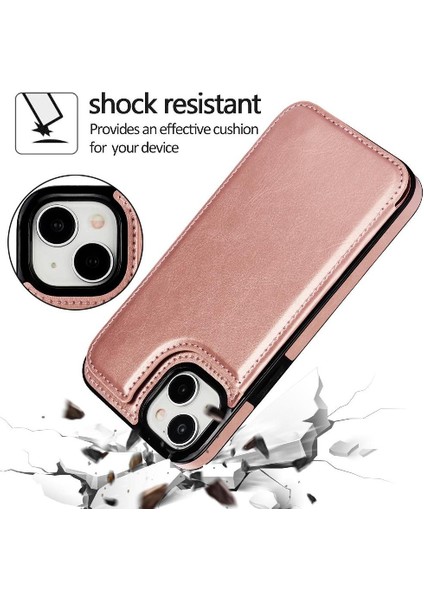 IPhone 15 Için Cüzdan Durumda Artı Kart Yuvaları Kickstand Çift Manyetik Toka (Yurt Dışından) modelleri