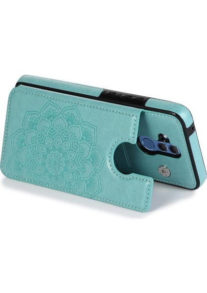 Huawei Mate 20 Lite Çift Düğmeler Çiçek Için Kart Tutucu Kılıf ile Cüzdan (Yurt Dışından) fırsatları