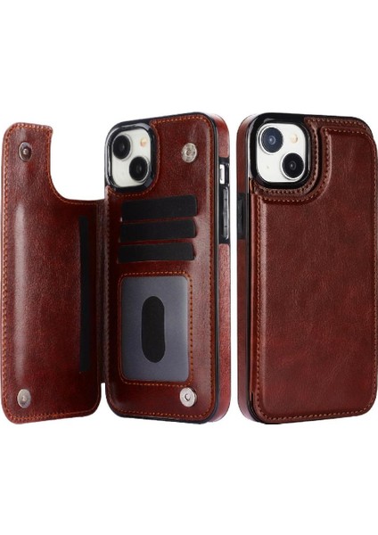 Kart Tutucu Çift Manyetik ile IPhone 15 Için Cüzdan Kılıf Pu Deri (Yurt Dışından) indirimleri