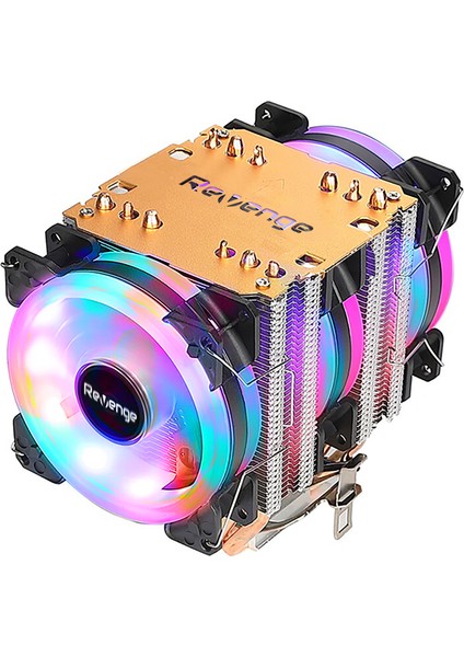 Cold Frost 603 Kule Tipi 3 Fanlı Rainbow Gaming Işlemci Fanı 6 Bakır Kanallı Cpu Fan Soğutma Sistemi