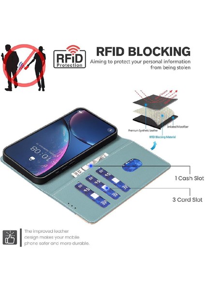 Onur Için Flip Case 100 Darbeye Tpu Iç Kabuk Kickstand Rfıd Engelleme (Yurt Dışından)