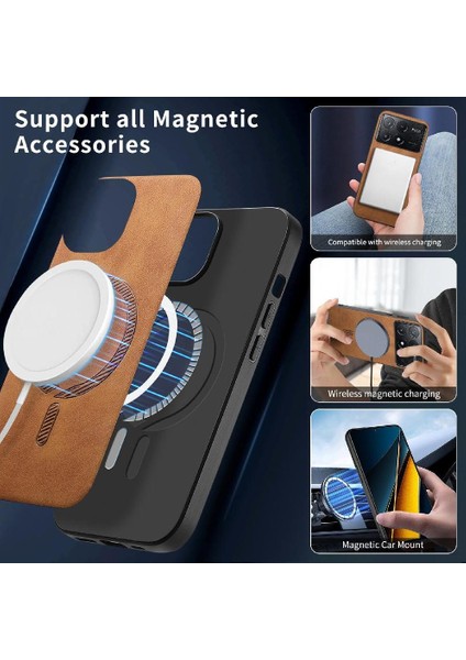 Xiaomi Poco X6 Pro 5g Için Flip Case Ince Hafif Kablosuz Şarj Araba (Yurt Dışından)