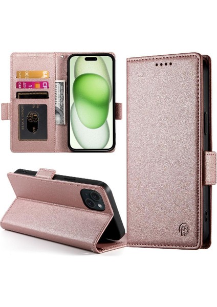 IPhone 15 Için Flip Case Artı Kart Yuvaları Günlük Kullanım Iş Cüzdan Flip (Yurt Dışından)