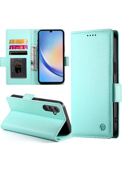 Samsung Galaxy A34 5g Için Flip Case Iş Çevir Cüzdan Kart Yuvaları Günlük (Yurt Dışından) modelleri