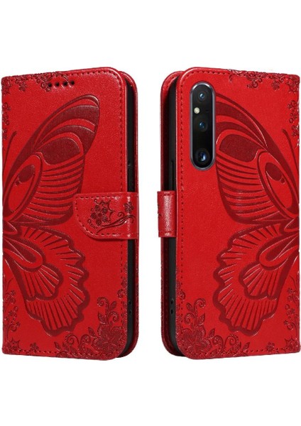 Kredi Kartı Yuvası Ayrılabilir El Kayışı ile Sony Xperia 1 V Için Flip Case (Yurt Dışından)