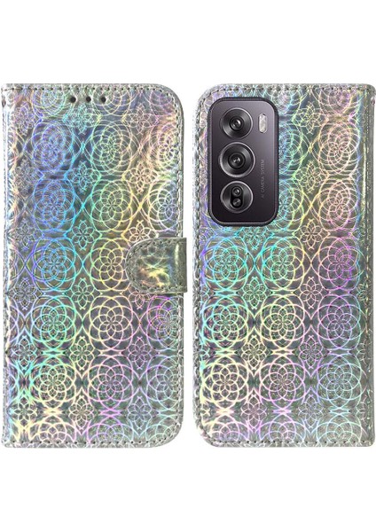 Oppo Oppo 12 Pro 5g Premium Pu Deri Glitter Renkli Kart Için Flip Case (Yurt Dışından)