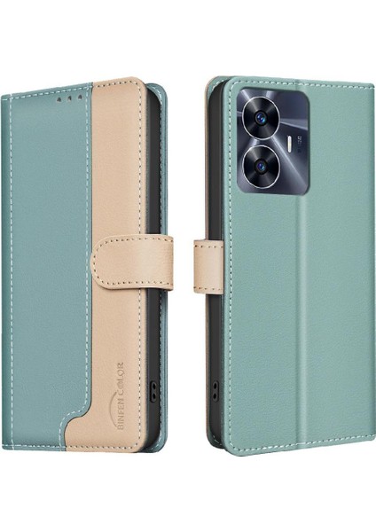 Realme C55 Darbeye Tpu Iç Kabuk Flip Folio Rfıd Kart Için Flip Case (Yurt Dışından)