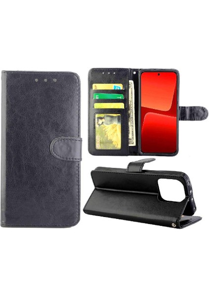 Xiaomi 13 Pu Deri Darbeye Kickstand Kart Tutucu Için Flip Case (Yurt Dışından)