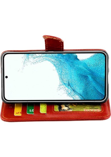 Samsung Galaxy S22 5g Kickstand Manyetik Kapatma Kartı Pu Için Flip Case (Yurt Dışından)