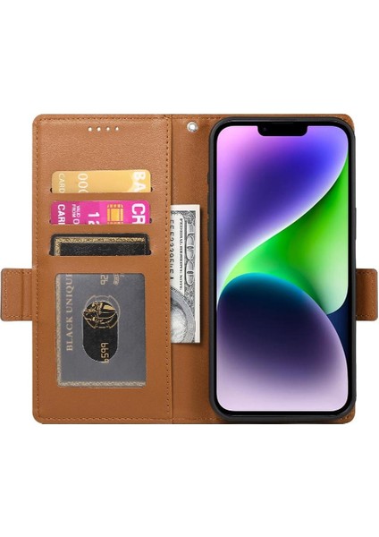 IPhone 14 Için Flip Case Artı Flip Kartvizit Yuvaları Günlük Kullanım Cüzdan (Yurt Dışından)