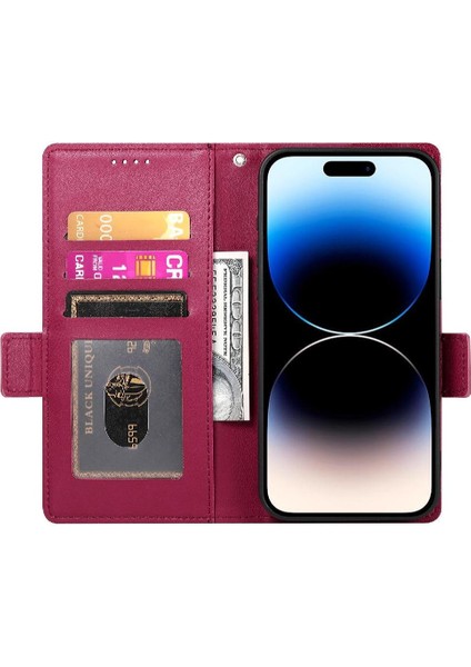 IPhone 14 Pro Günlük Kullanım Için Flip Case Kart Yuvaları Cüzdan Çevirme Iş (Yurt Dışından)