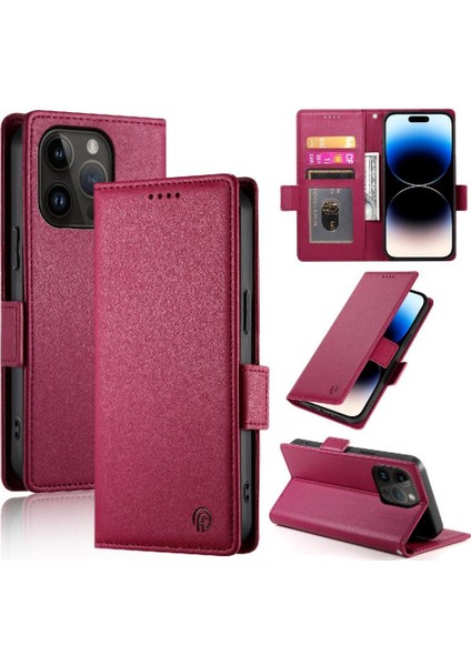 IPhone 14 Pro Günlük Kullanım Için Flip Case Kart Yuvaları Cüzdan Çevirme Iş (Yurt Dışından)