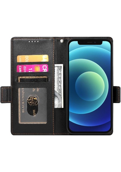 IPhone 12 Mini Flip Iş Günlük Kullanım Cüzdan Kart Yuvaları Için Flip Case (Yurt Dışından)