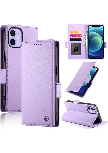 IPhone 12 Mini Flip Iş Günlük Kullanım Cüzdan Kart Yuvaları Için Flip Case (Yurt Dışından)