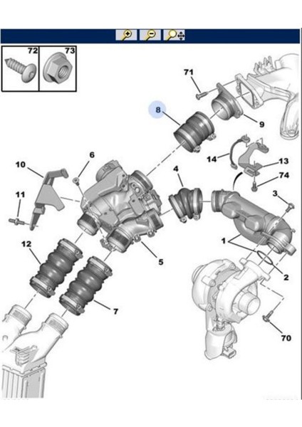 Turbo Hortumu 207 1007 Partner Tepee 1.6 (R15485-İBR17637)