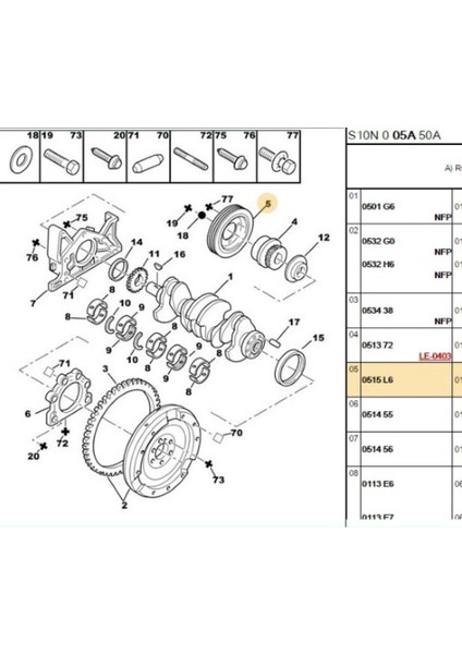 Krank Kasnağı Saxo 106 1,5d (2521512002-0515.L6)