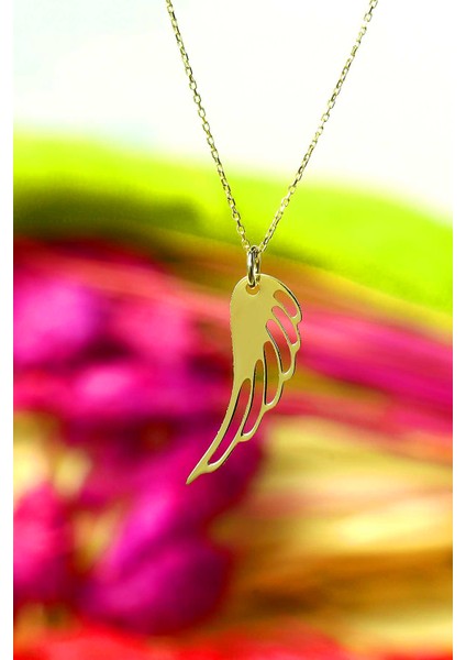 14 Ayar Altın Kolye Melek Figürlü Tasarım Kolye 45 cm Uzunluk modelleri