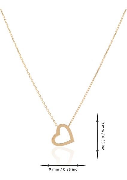 14 Ayar Altın Kolye Kalp Tasarım Altın Kolye 45 cm Uzunluk fiyatları