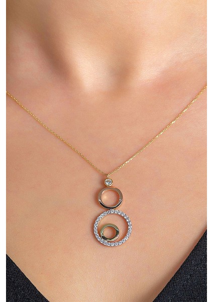 14 Ayar Altın Kolye Taşlı Sallantılı Altın Kolye 45 cm Uzunluk modelleri