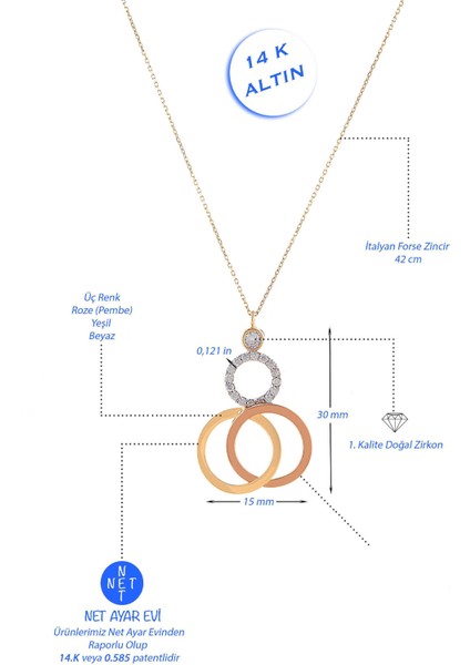 14 Ayar Altın Kolye Tasarım Altın Kolye 45 cm Uzunluk fiyatları